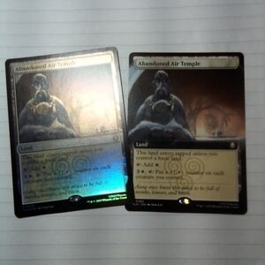 2 Abandoned Air Temple Magic Cards 1 Extended Art & 1 Foil Avatar TLA